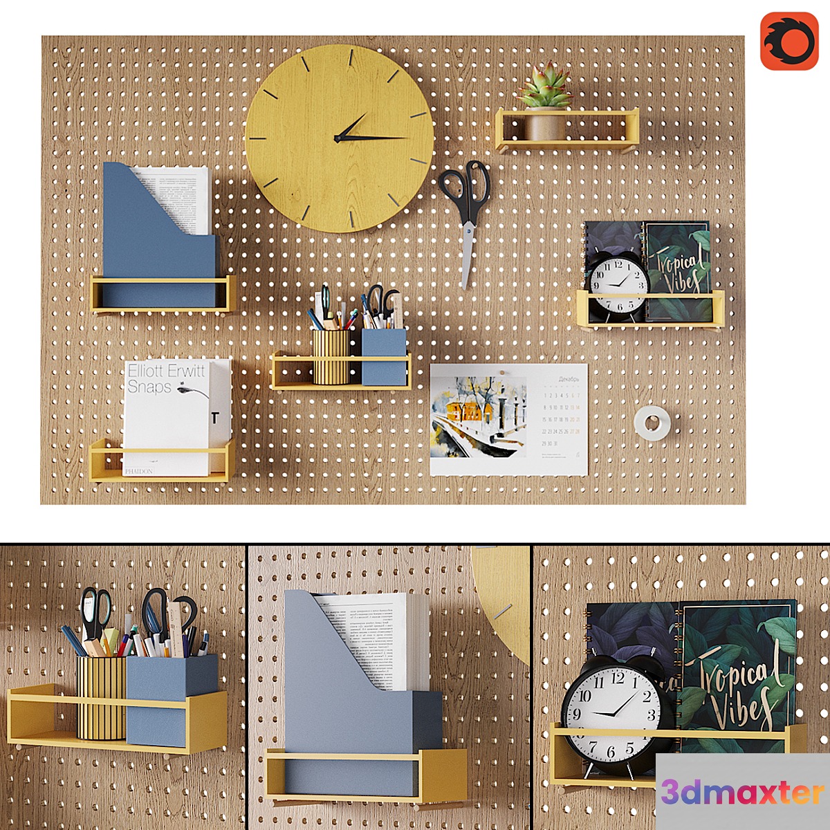 Perforated board organizer