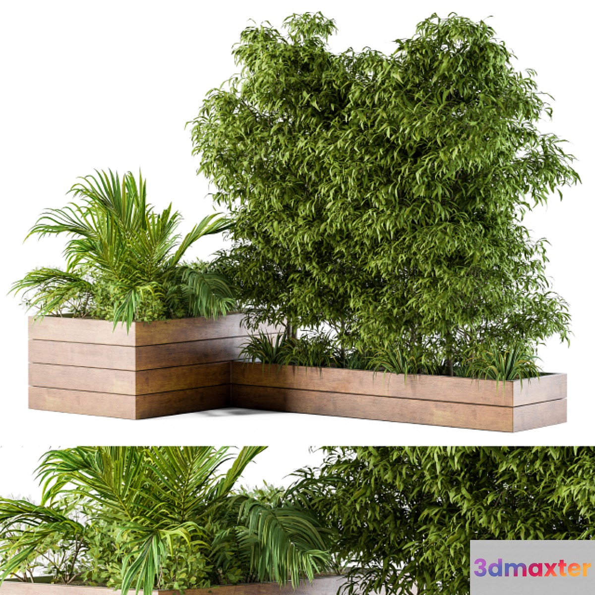 Outdoor Plants L Type Box 3D Max