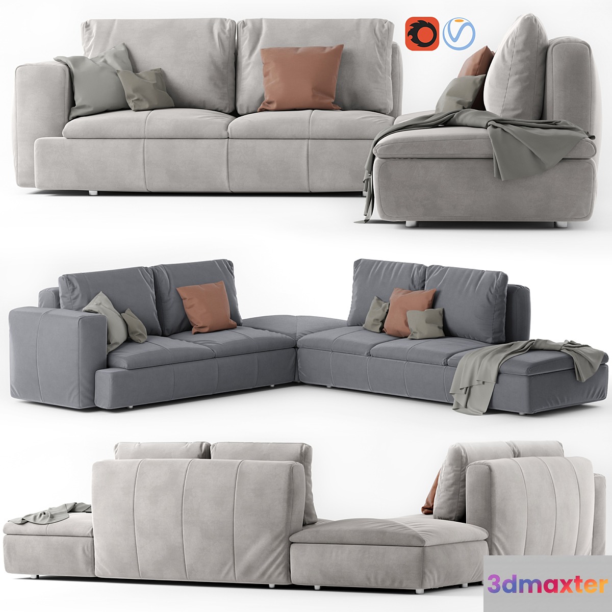 Corner sofa Eclectico Comfort 3D Max