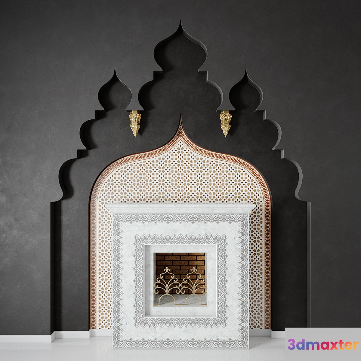 Arabic Fireplace 3D model 3D Max