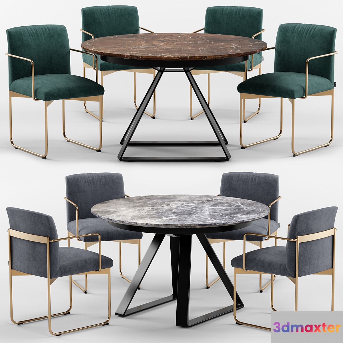 Atlante table and Gala chair - Calligaris 3D Max