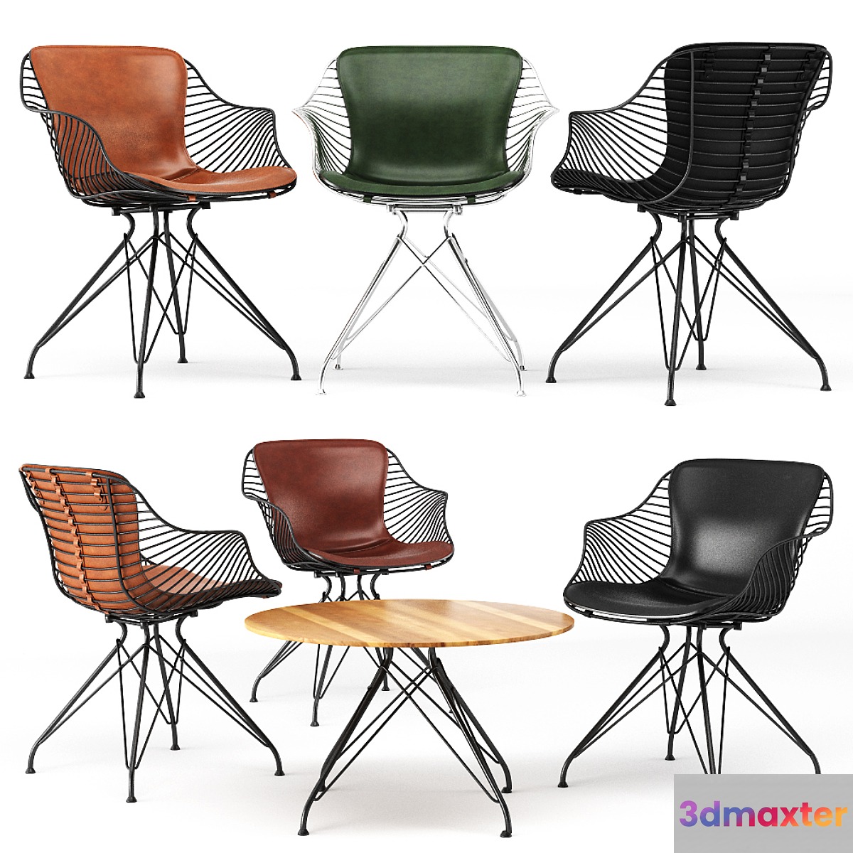 Wire Dinning Chair Wire Coffee Table 3D Max