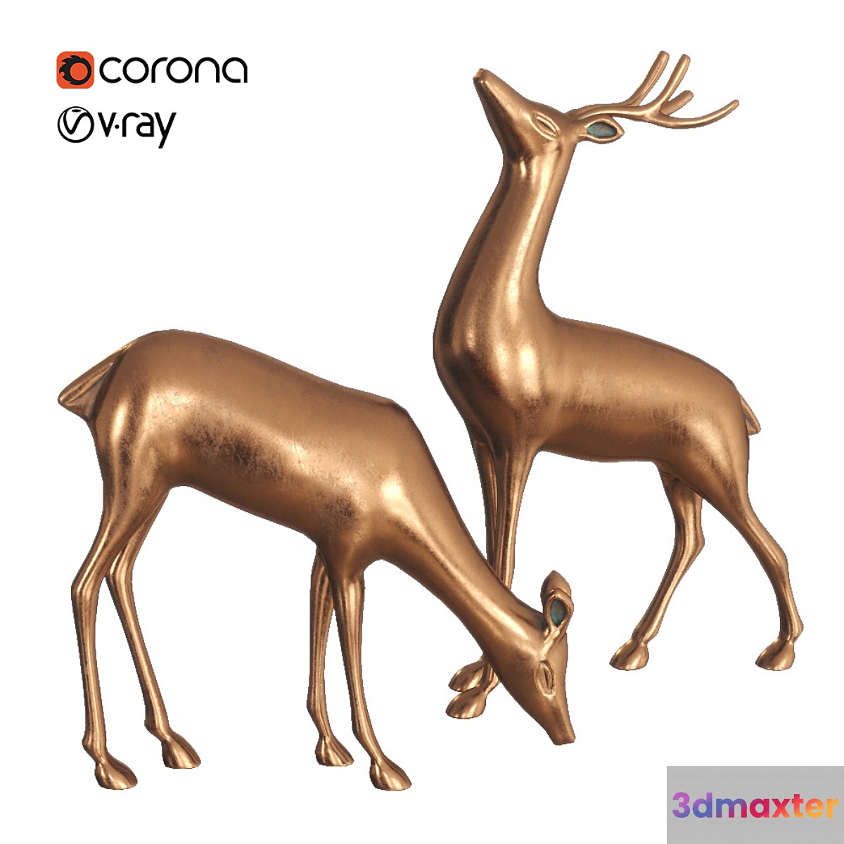 Vintage deer statue - No.3