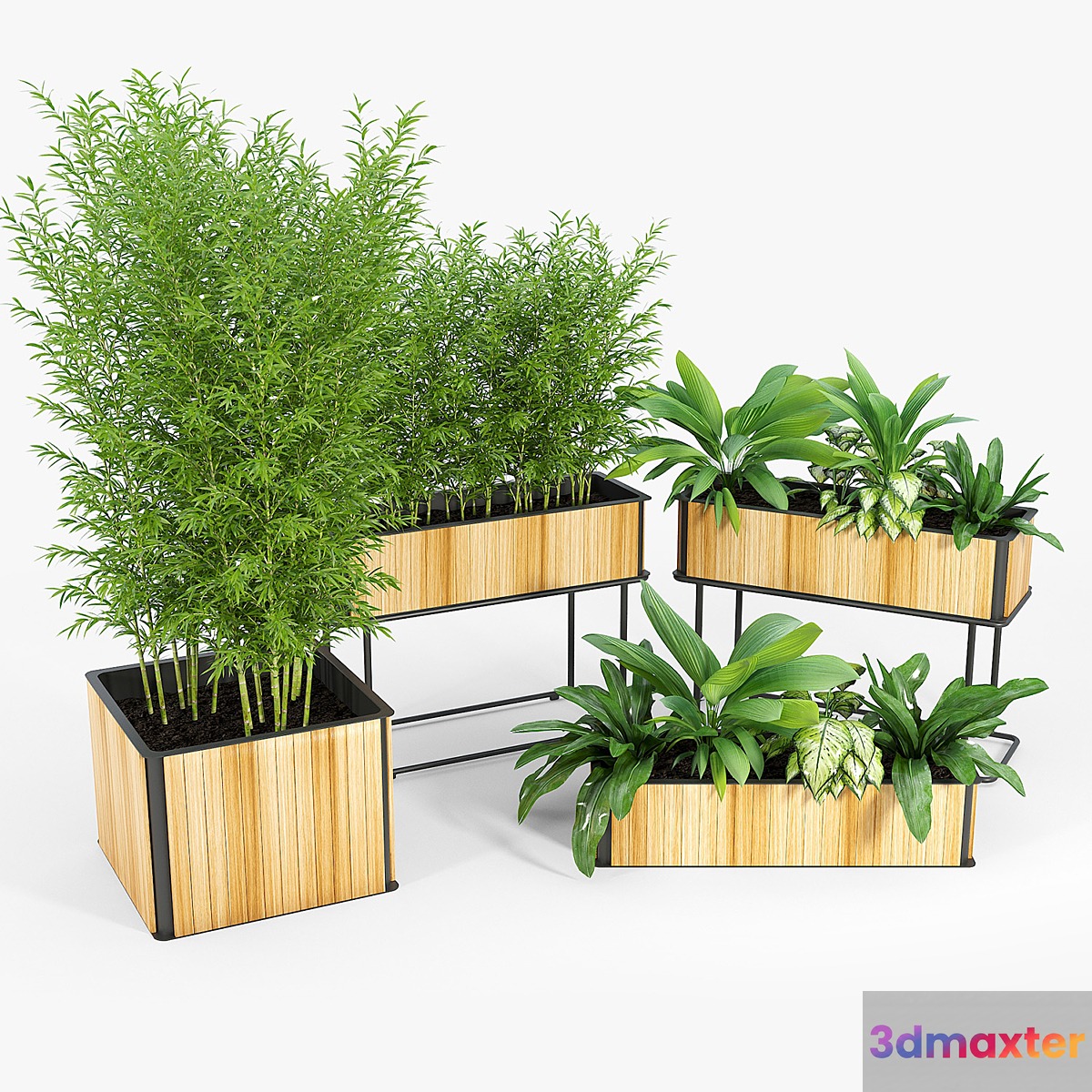 Flowerbox Combine Planters 2 3D Max