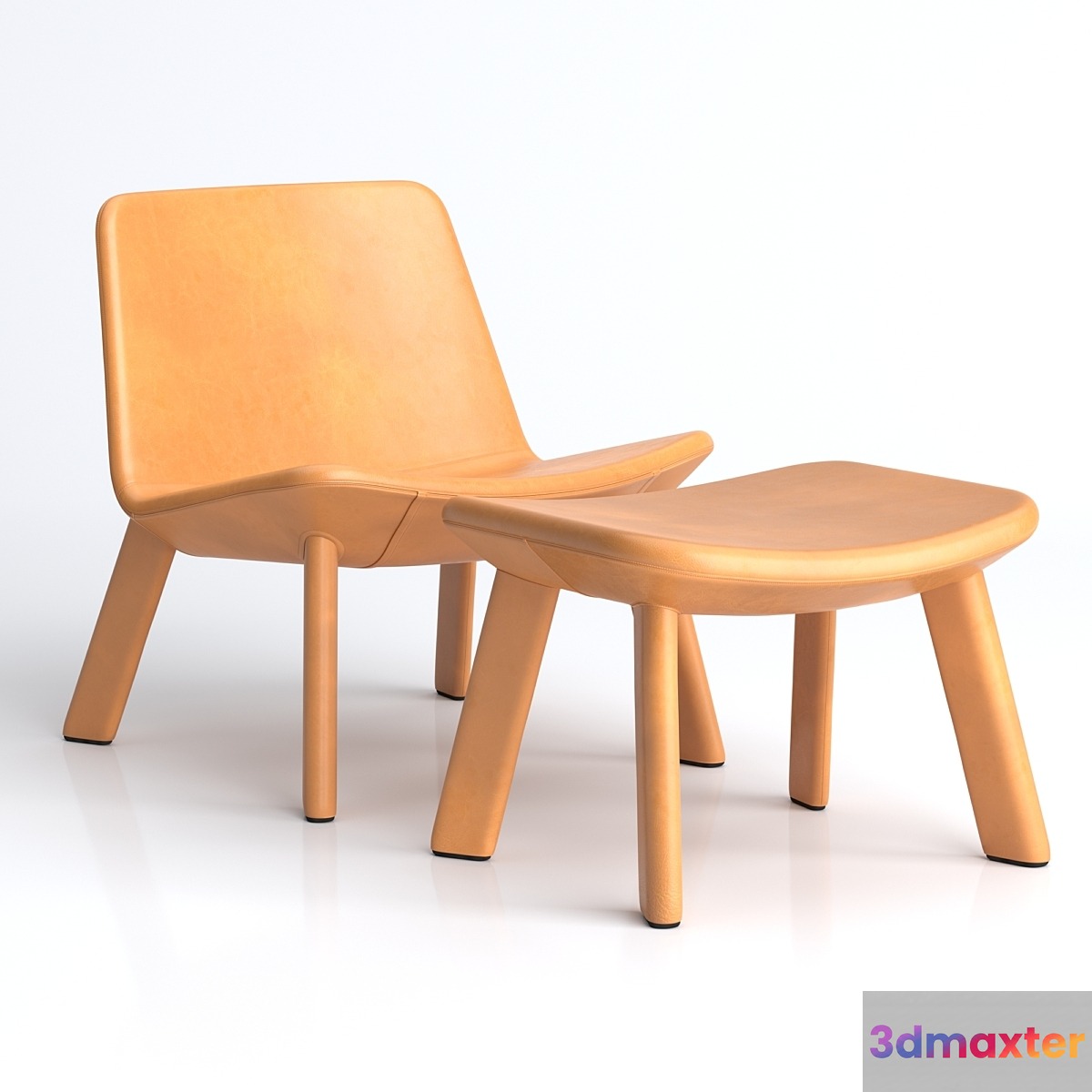 BluDot_Neat Leather Lounge Chair & Ottoman - No.2