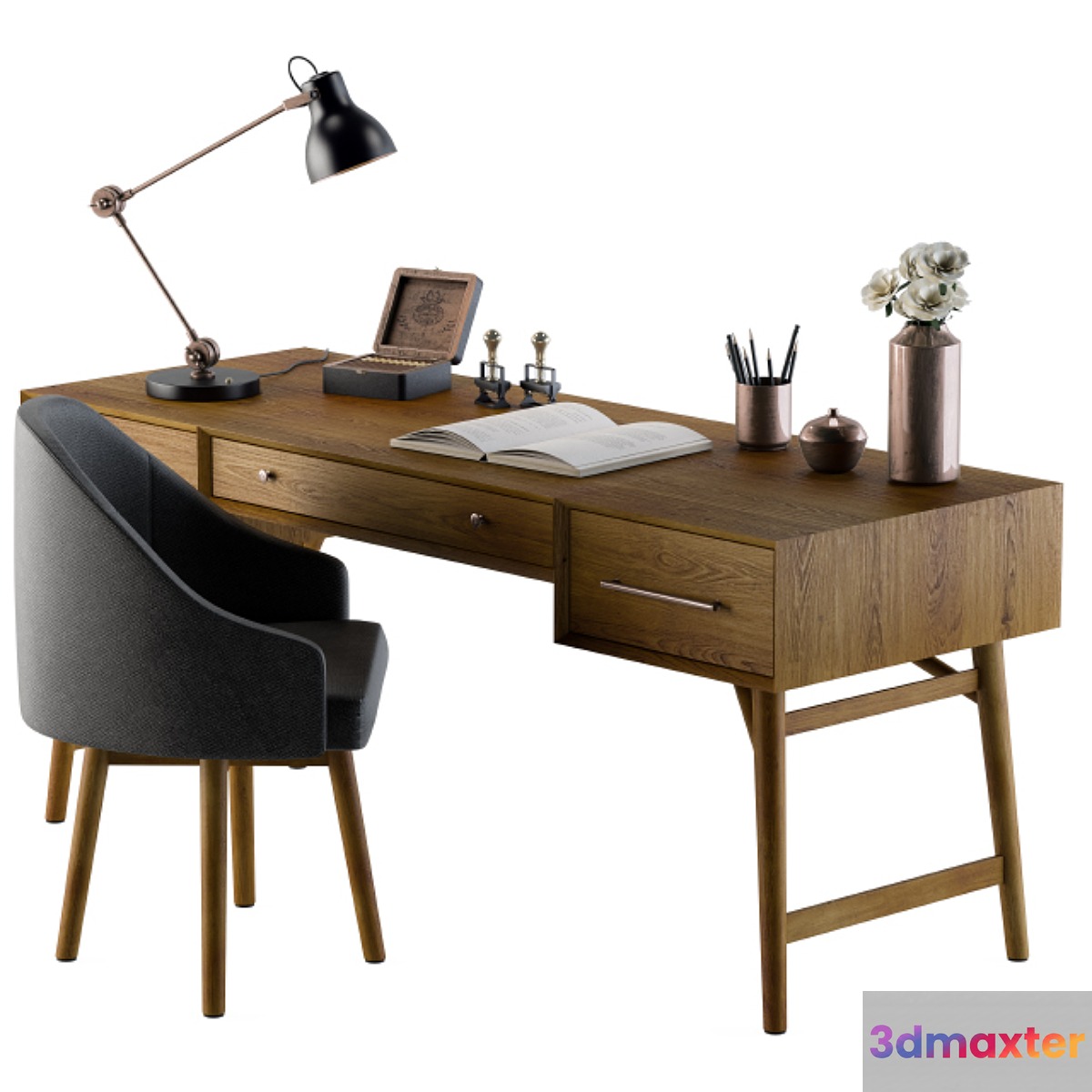 Office Neoclassic Desk for Home 3D Max