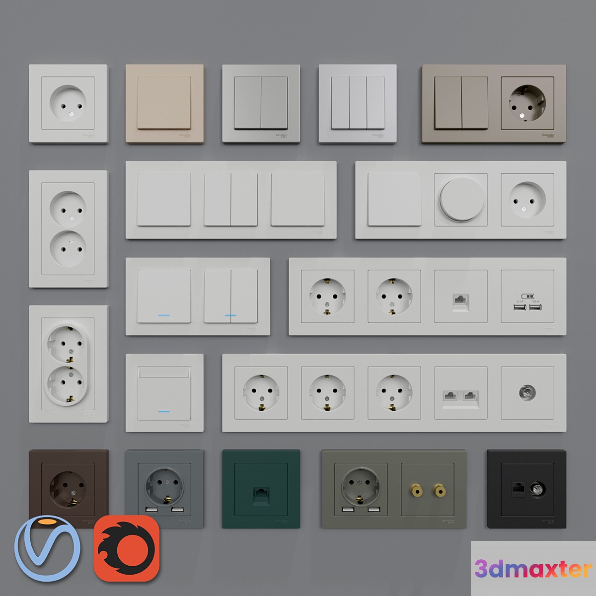 Sockets and switches Schneider Electric Atlas Design