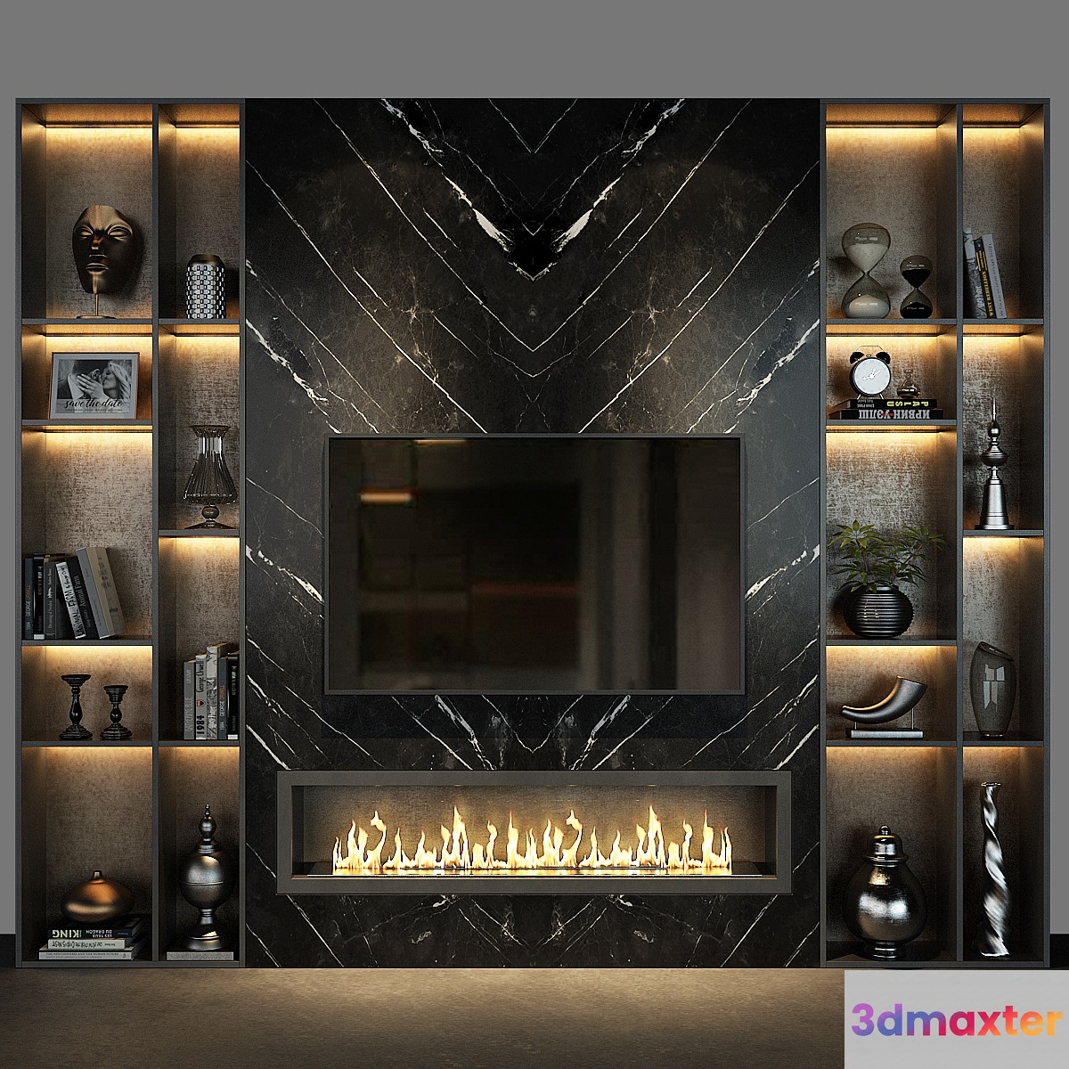 TV Wall set 65 3D Max