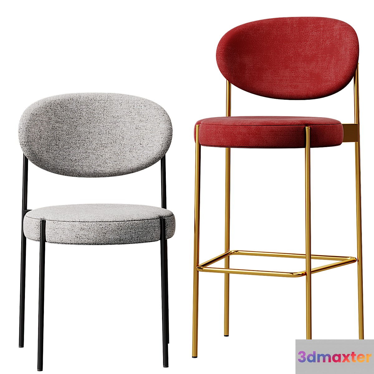Verpan SERIES 430 chair & barstool 2-in-1 3D Max
