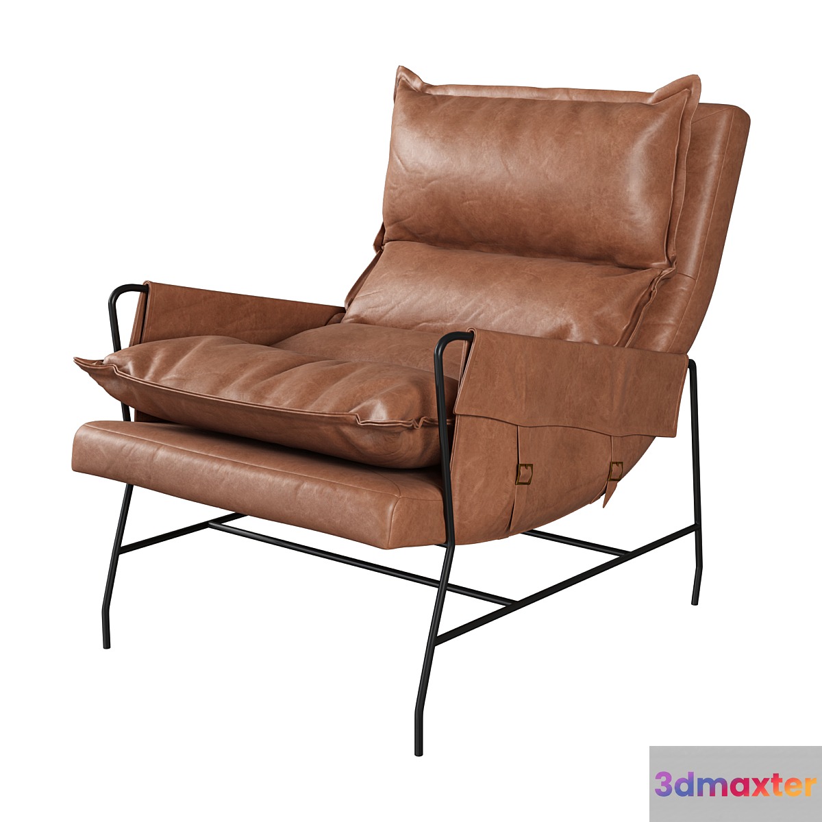 Potterybarn hugh leather armchair 3D Max