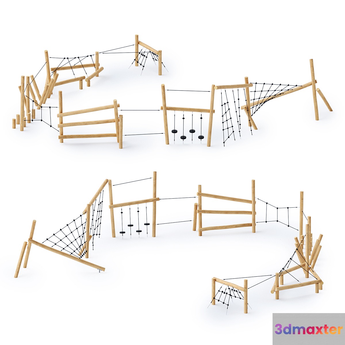 Kompan Robinia Obstacle Course Parkour 5 3D Max