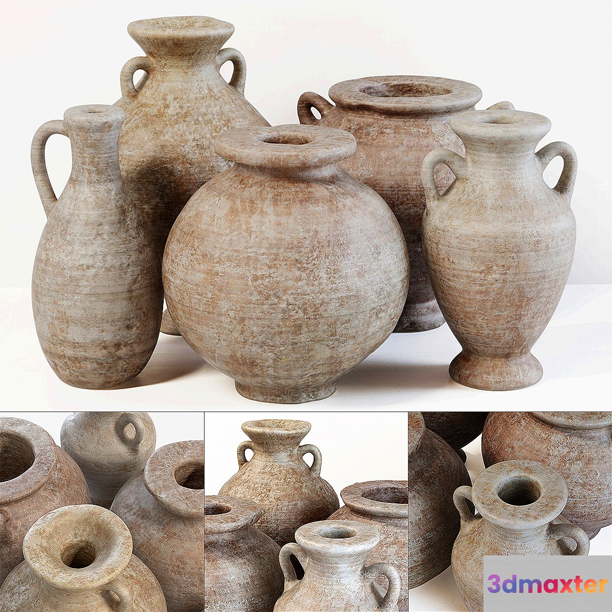 Dishes old history n1 _ Old clay jugs 3D Max