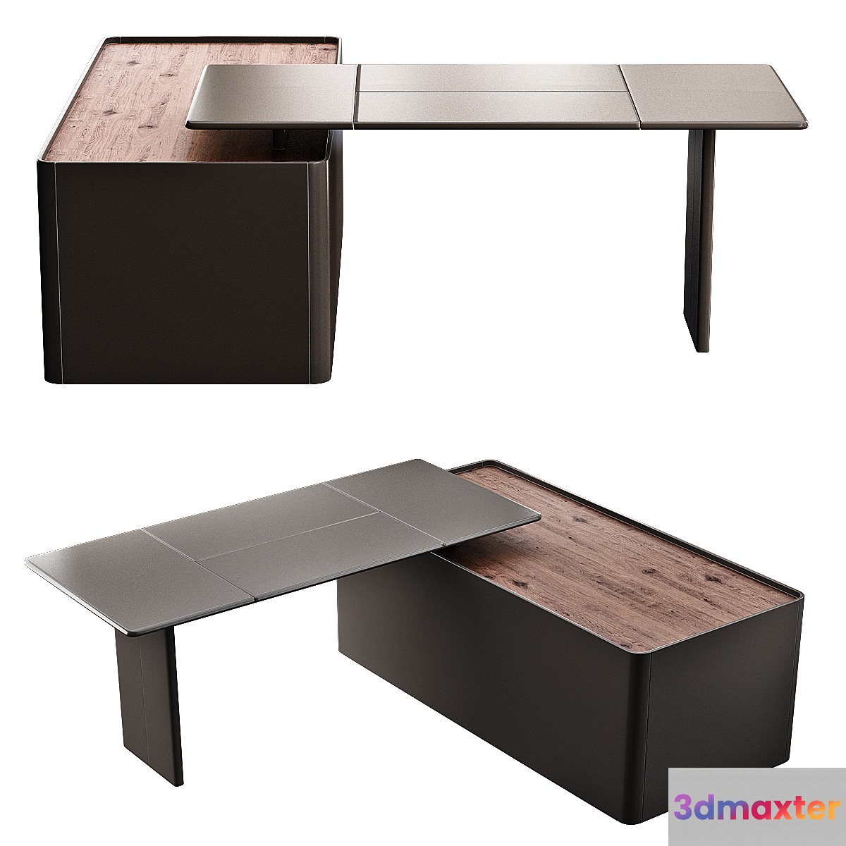 Poltrona Frau TRUST Office desk with shelves