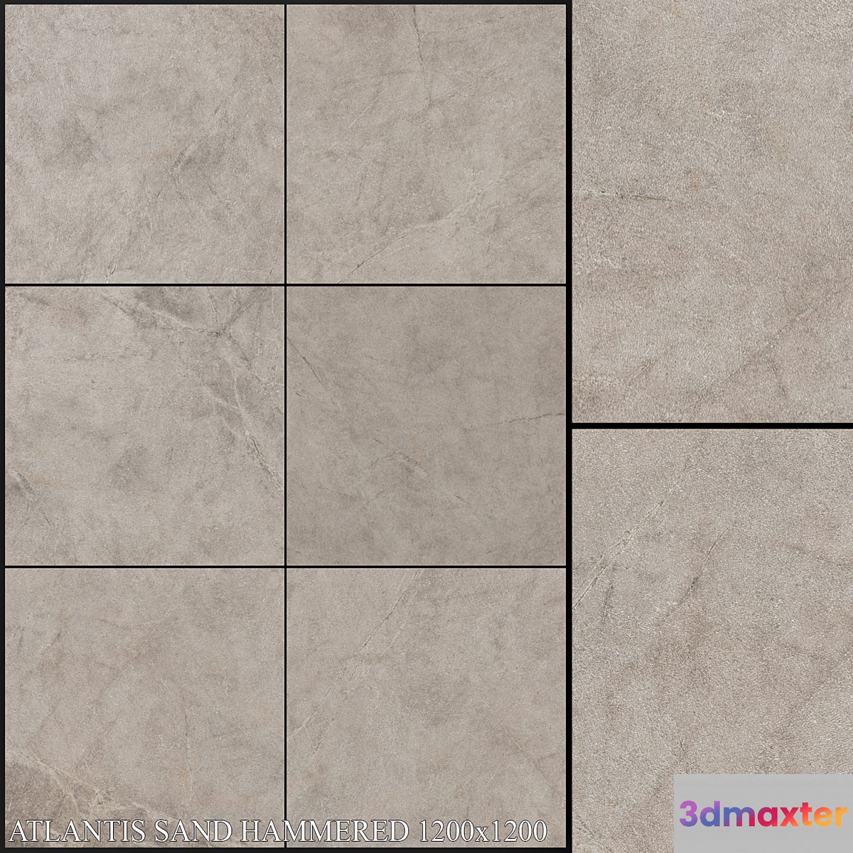 ABK Atlantis Sand Hammered 1200x1200 - No.2 3D Max