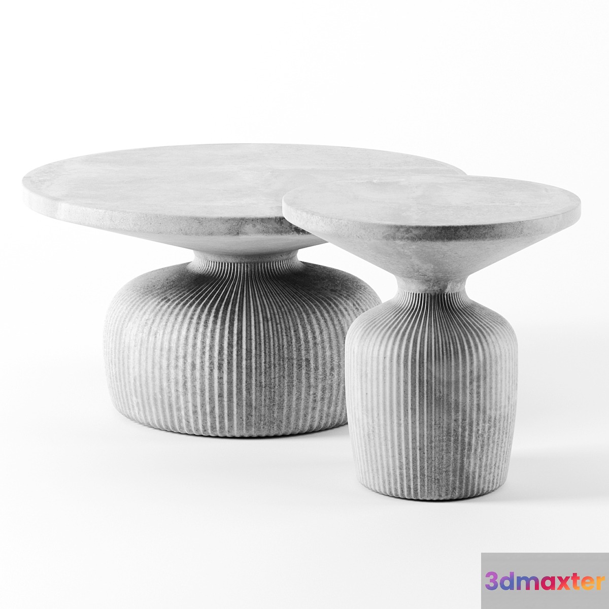 Tambor concrete tables by Westelm 3D Max