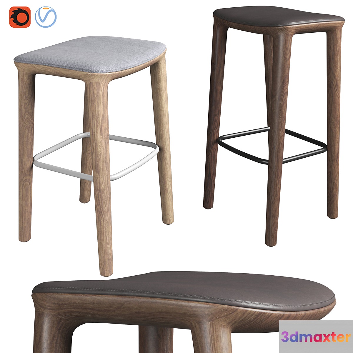 Neva Bar Stool 3D Max
