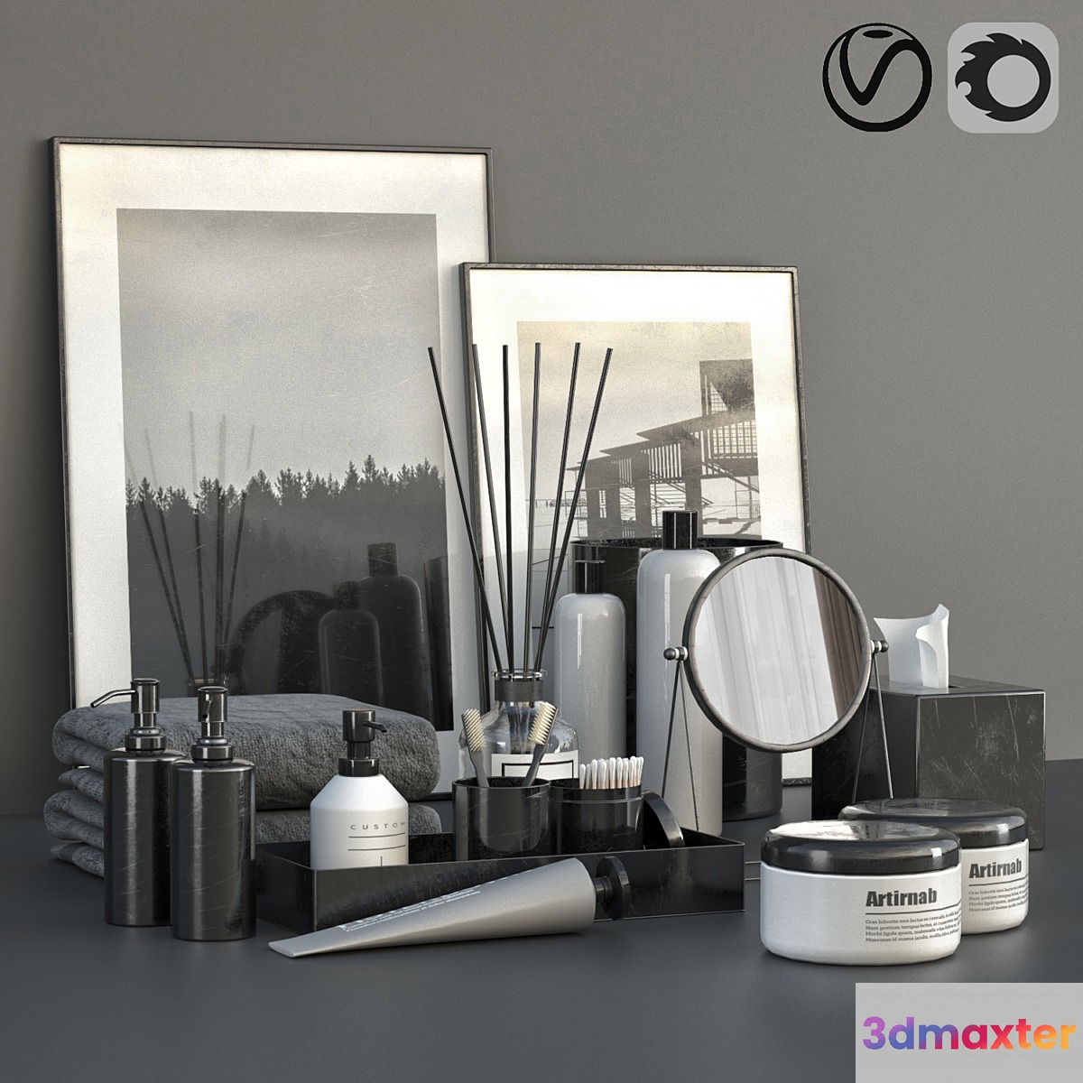 RICHTER Black decorative set 3D Max