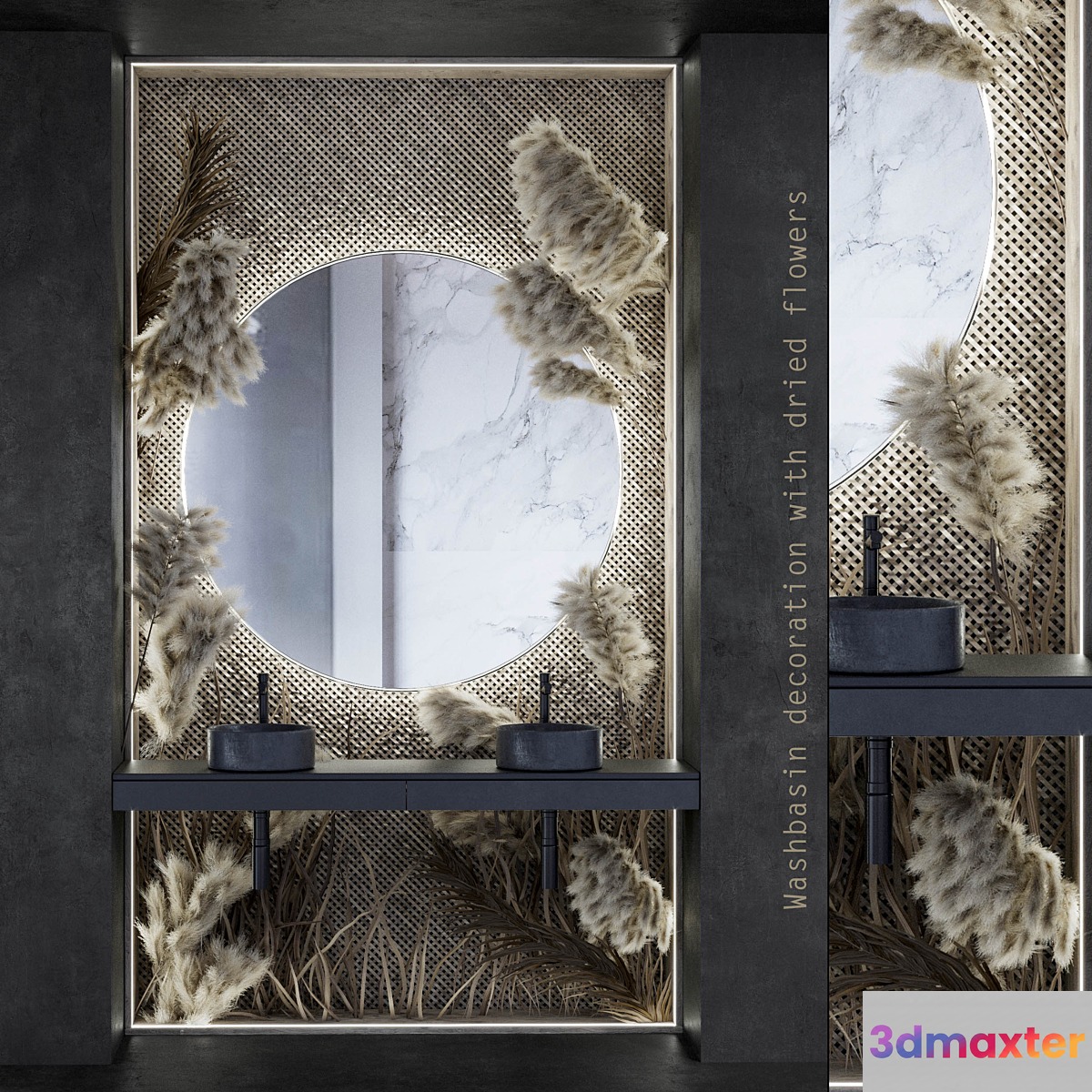 WASHBASING decoration with dried flowers 3D Max