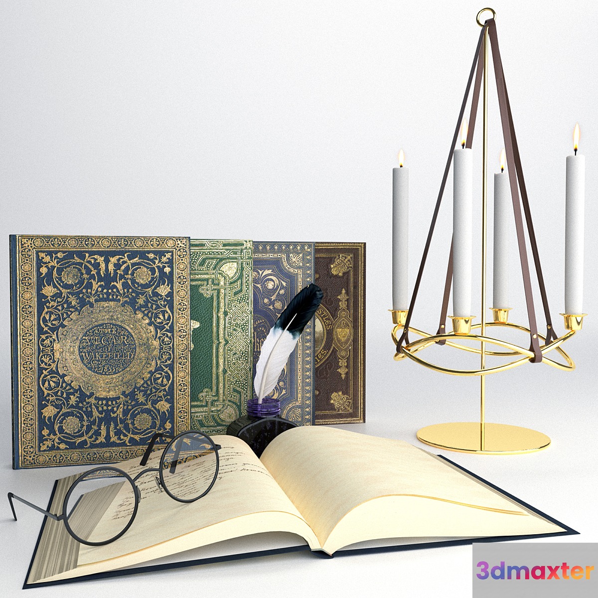 Writers decorative set 3D Max