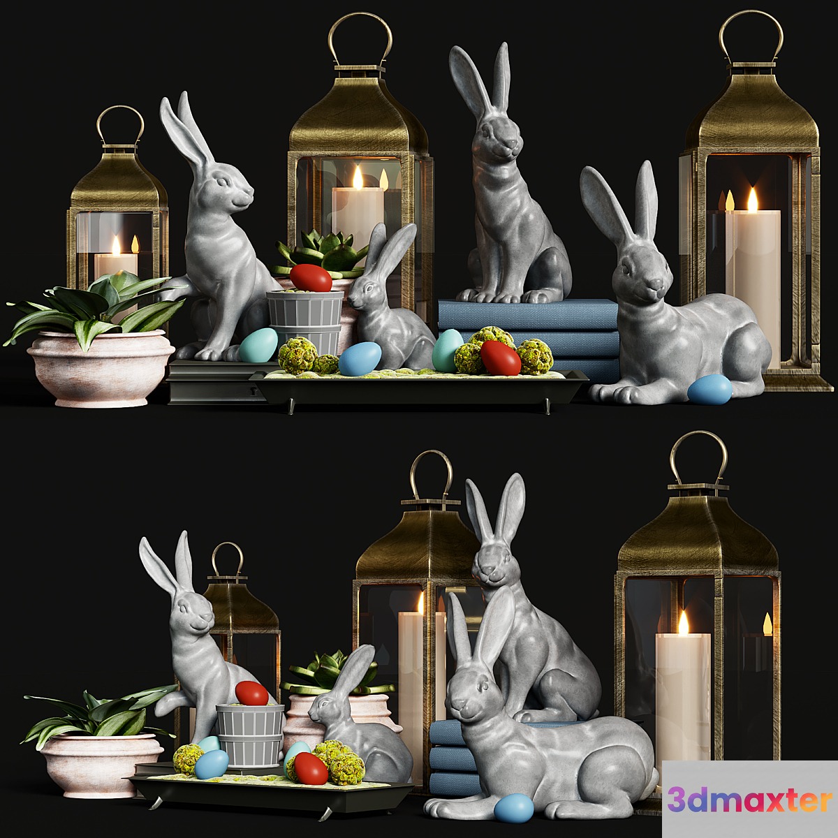 Essex Bunny Pottery Barn Decorative Set 3D Max