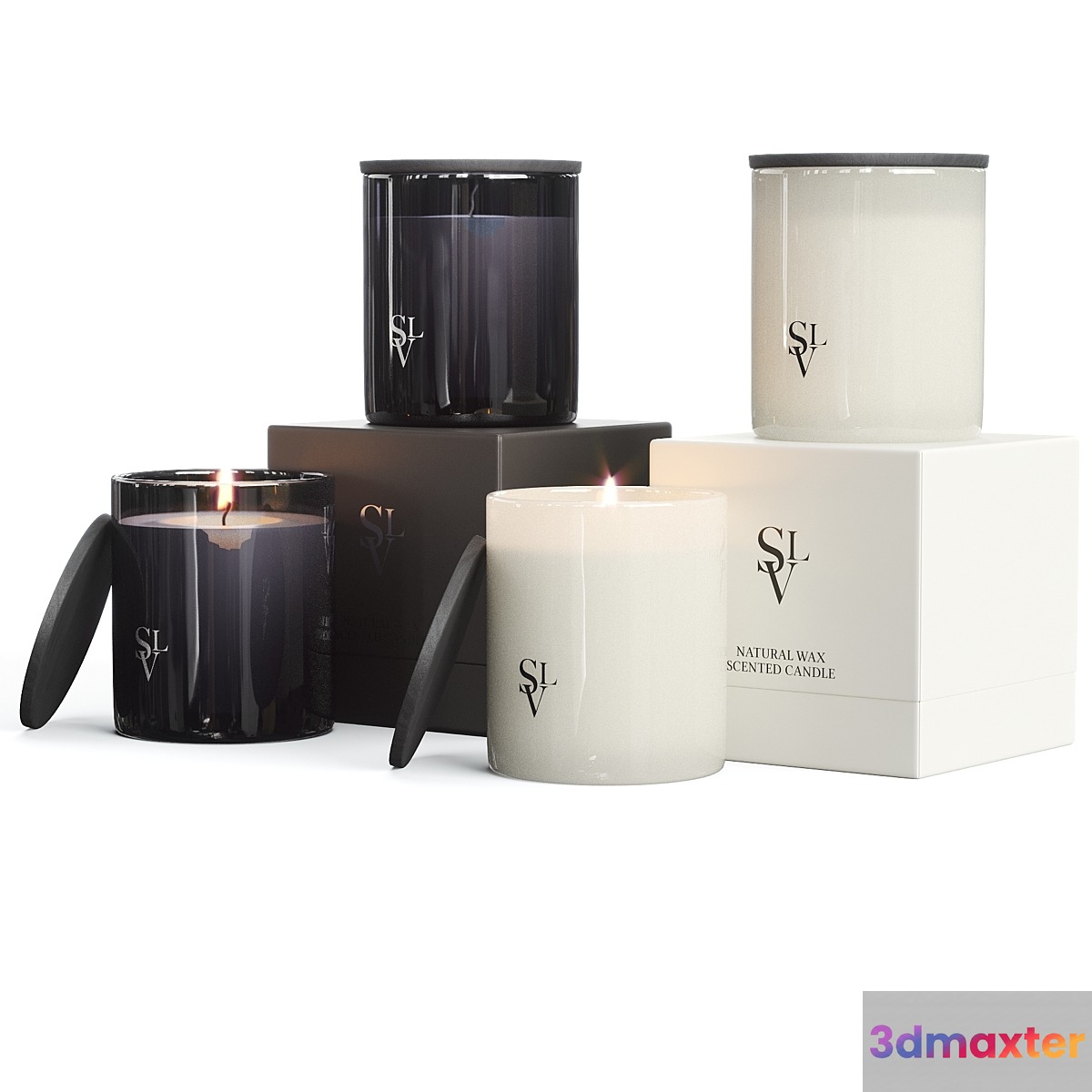Slettvoll Glass Scented Candle Set 3D Max