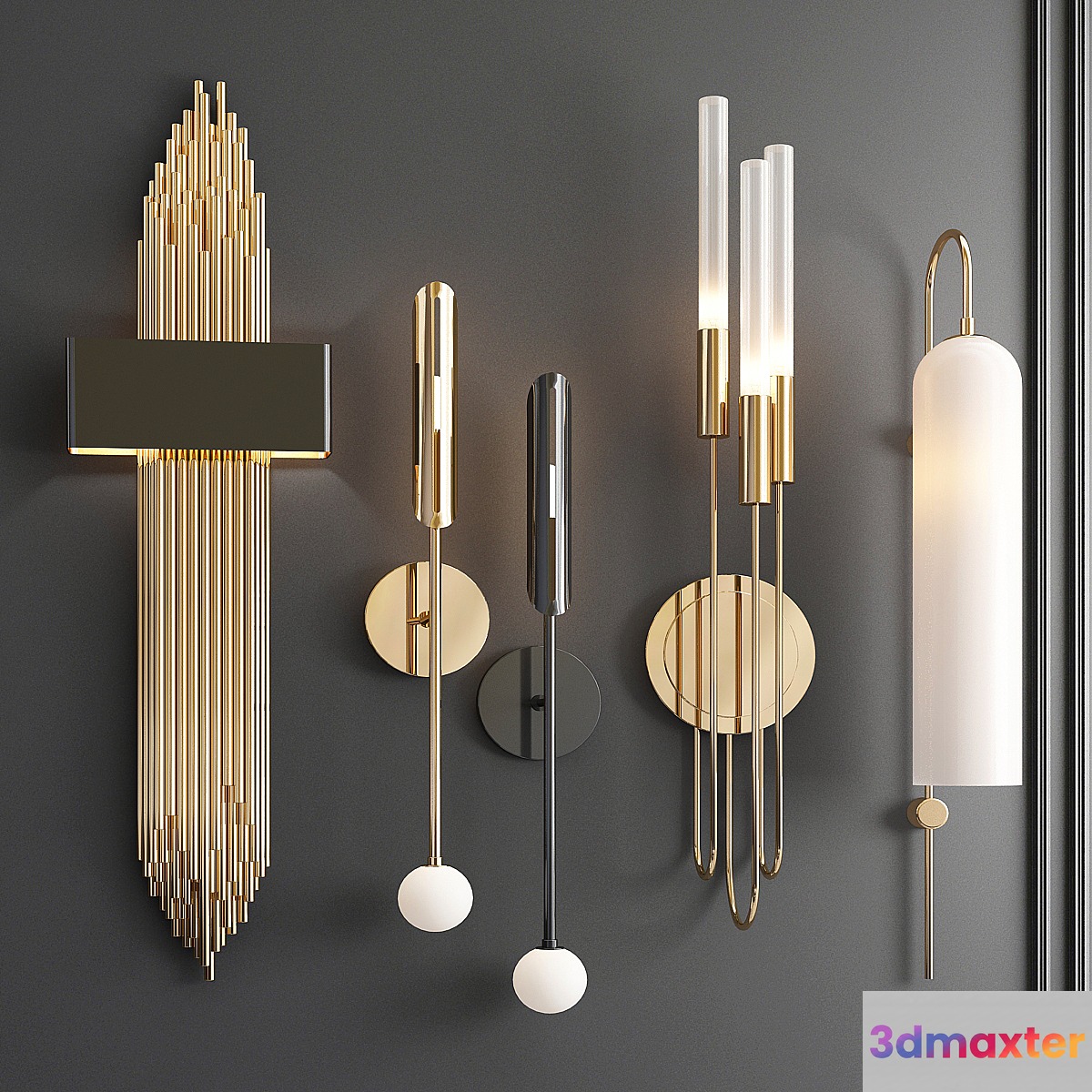 Four Nice Wall Lights_11 3D Max