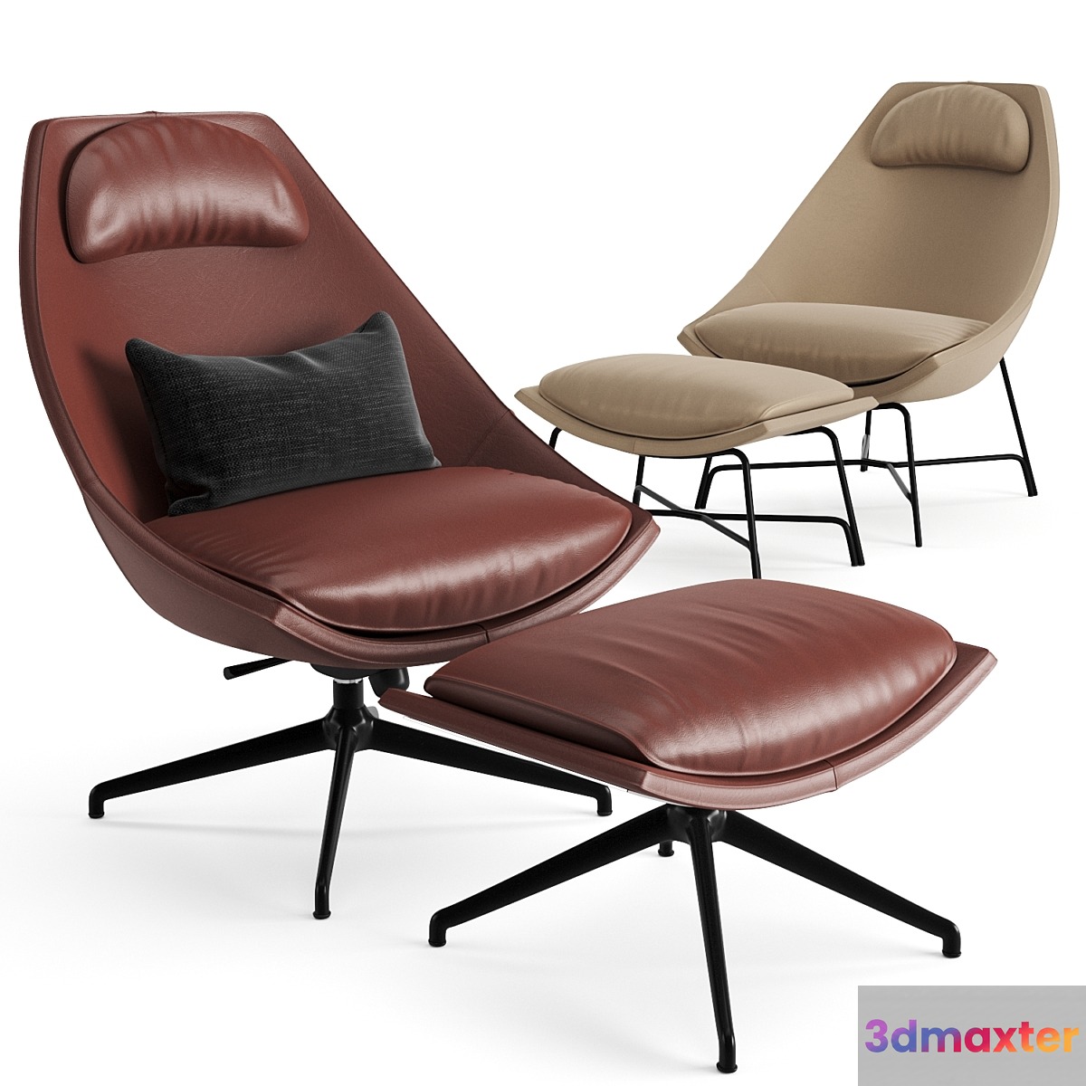 Potocco Cut Swivel Armchair 3D Max