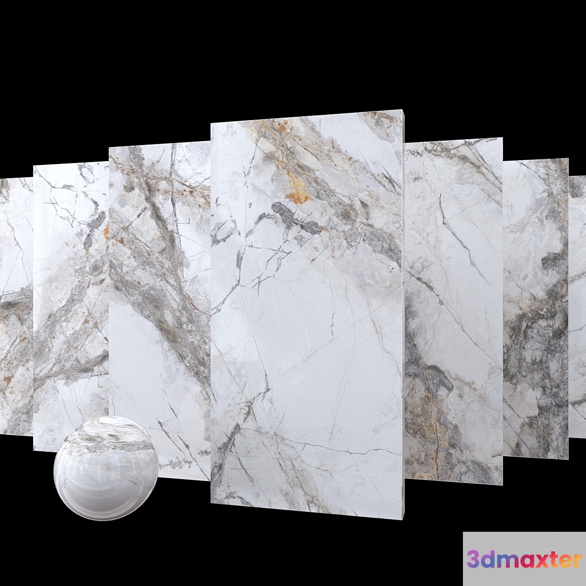 Marble Set Invisible Marble Gray 3D Max