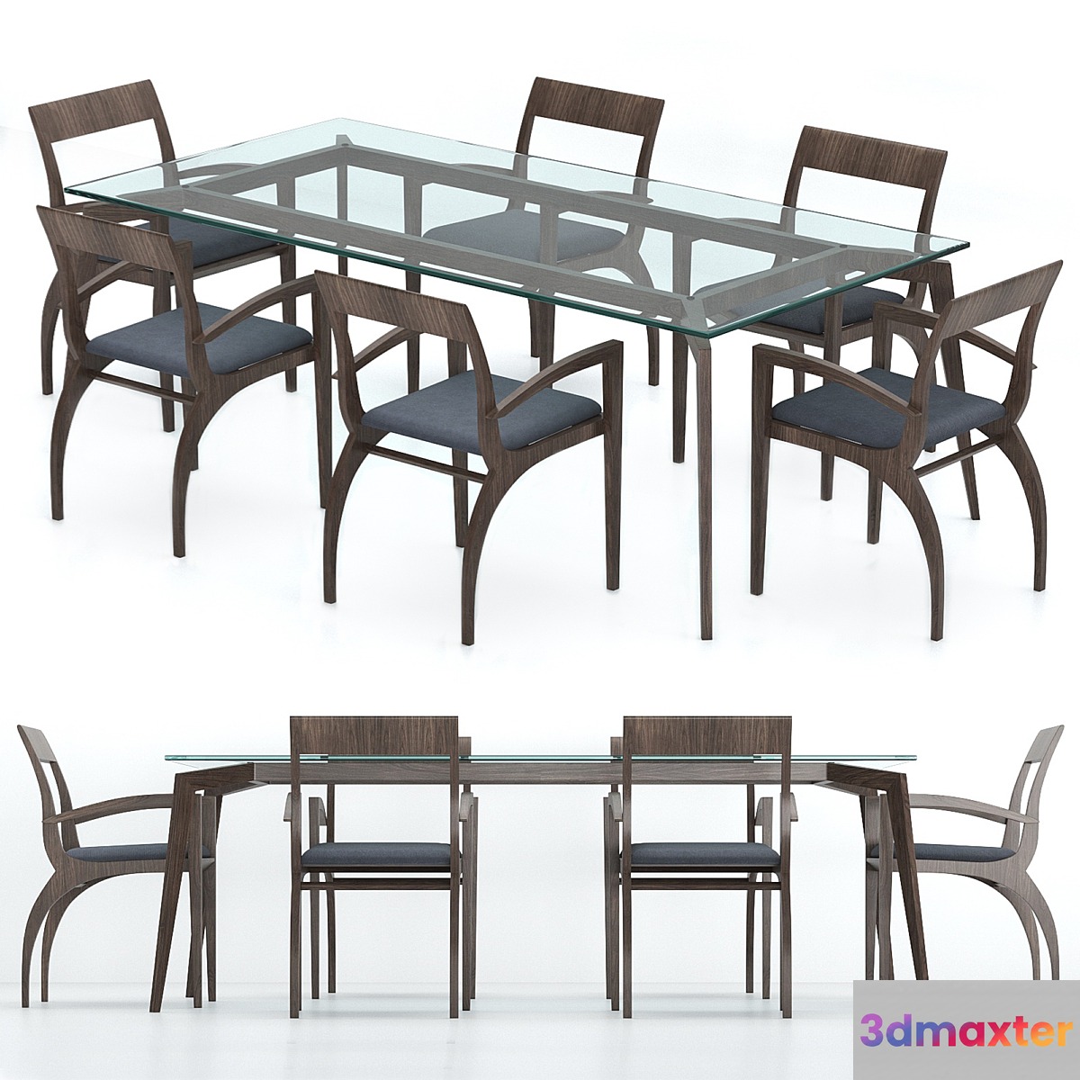 Pacini Cappellini Thelma Table and Chair 3D Max
