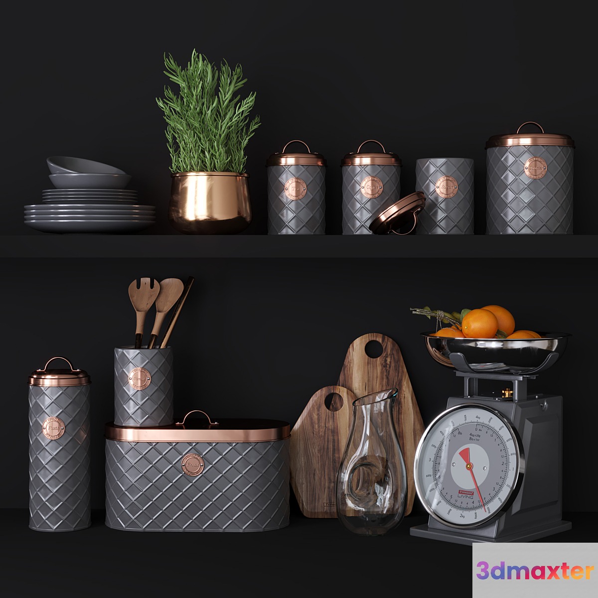 TYPHOON_Copper_Decor_set 3D Max