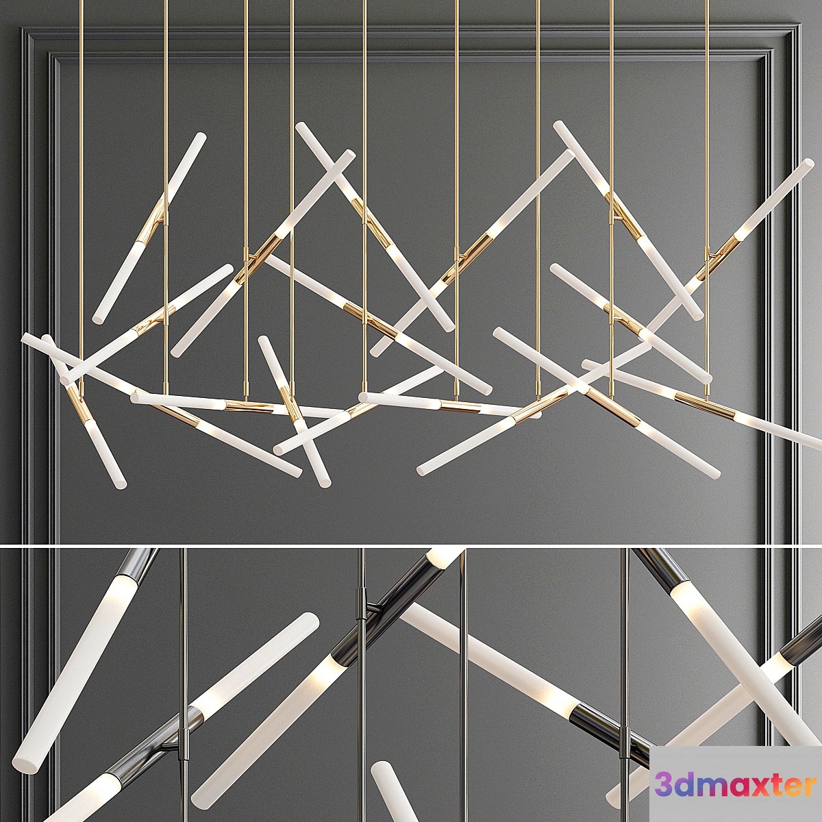 Multi LED Tube Pendant Big - No.2 3D Max