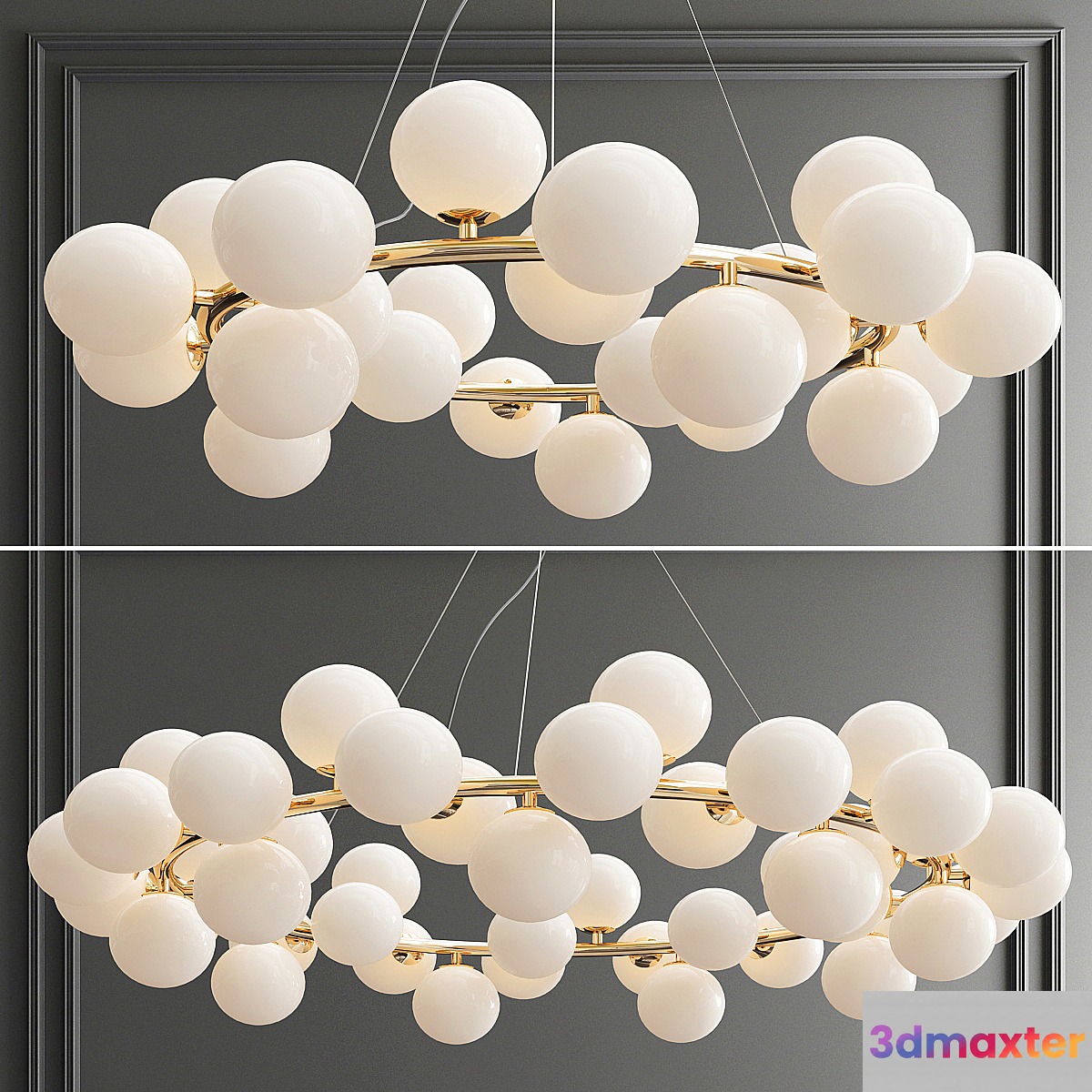 Mimosa Round 25 & 45 Lamp Chandelier 3D Max
