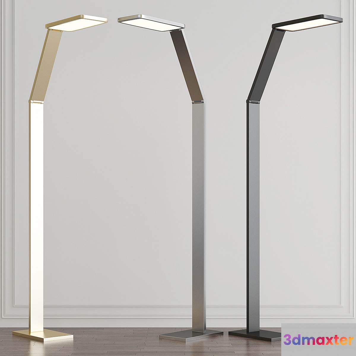 Possini Euro Bentley Aluminum LED Task Floor Lamp 3D Max