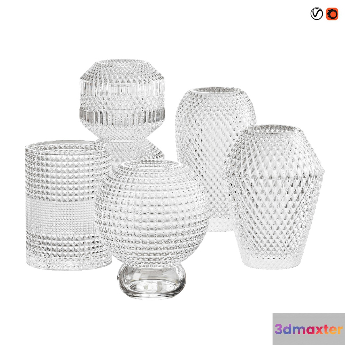 Glass vases Specktrum 3D Max