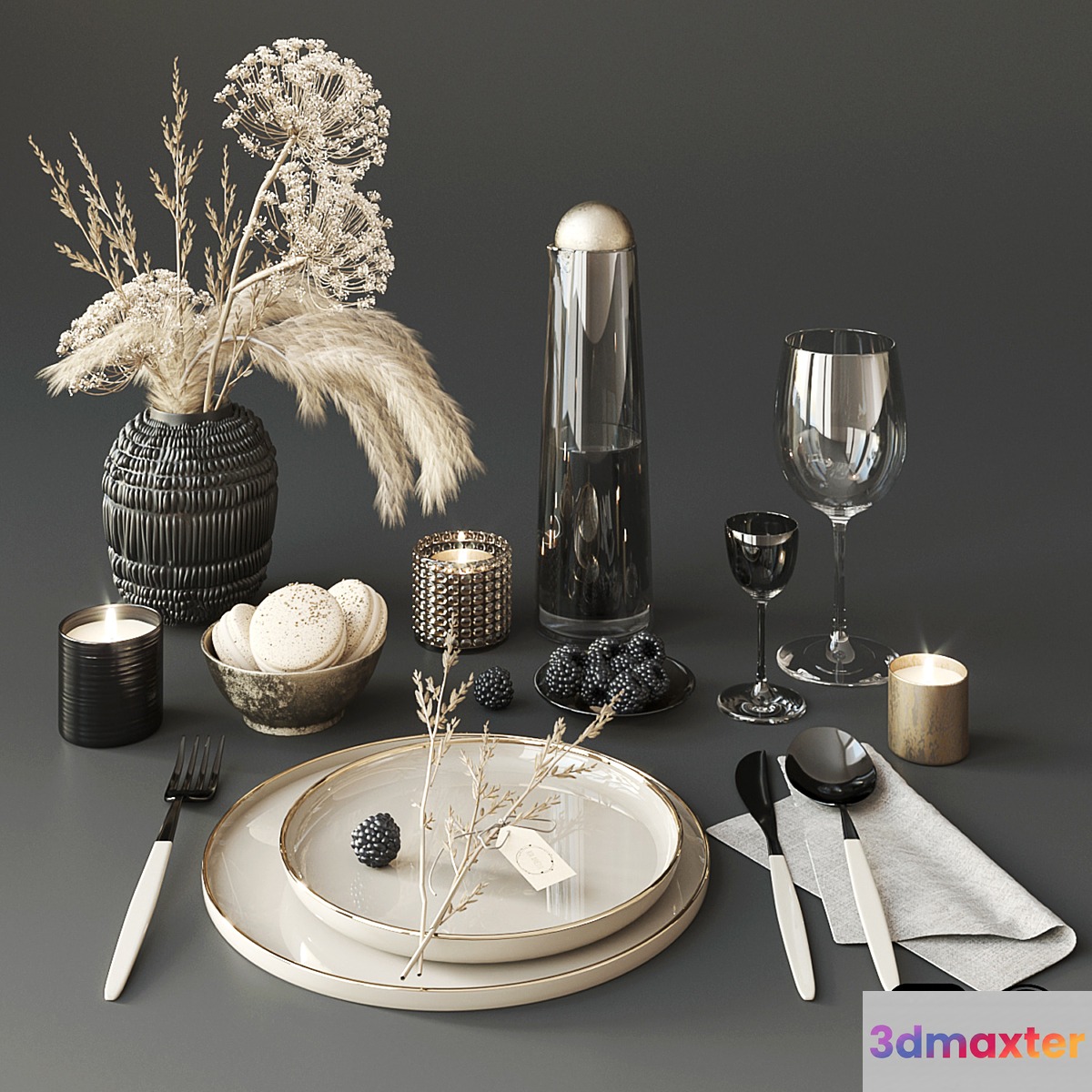 Tableware with heracleum