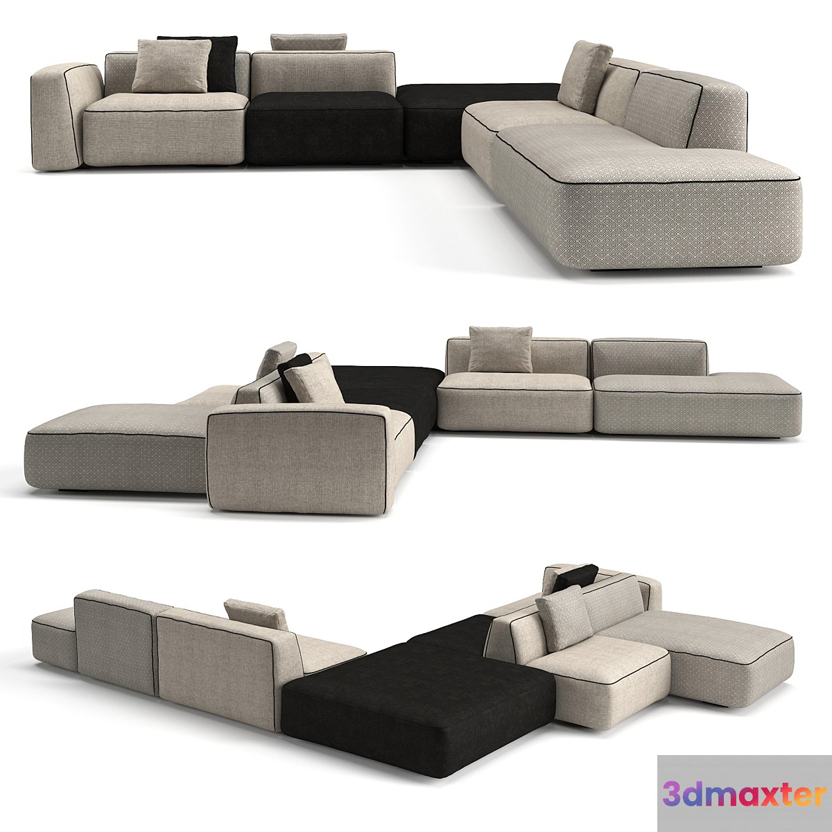 Modular sofa Angelo Cappellini Modular 3D Max