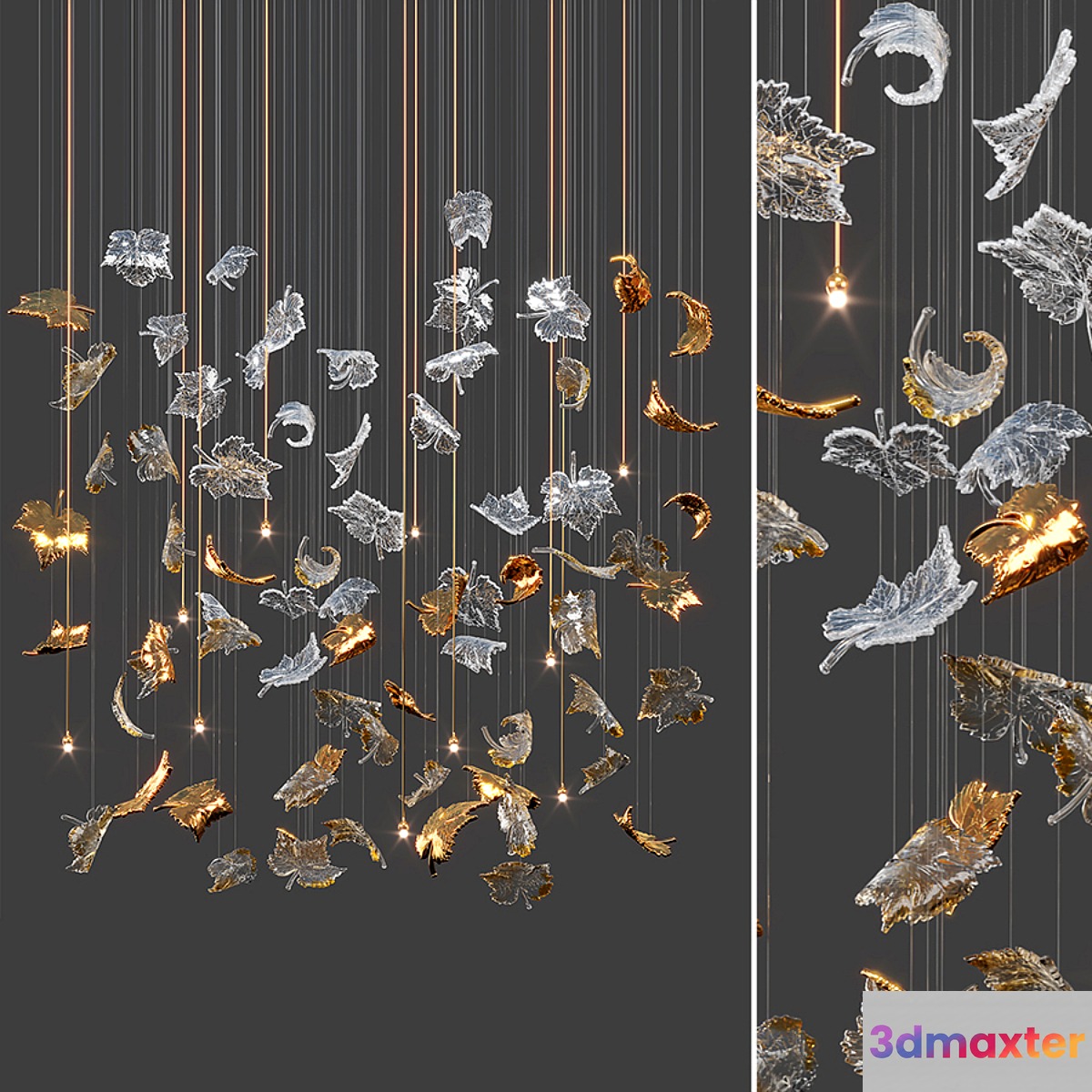 Dancing leaves chandelier 3
