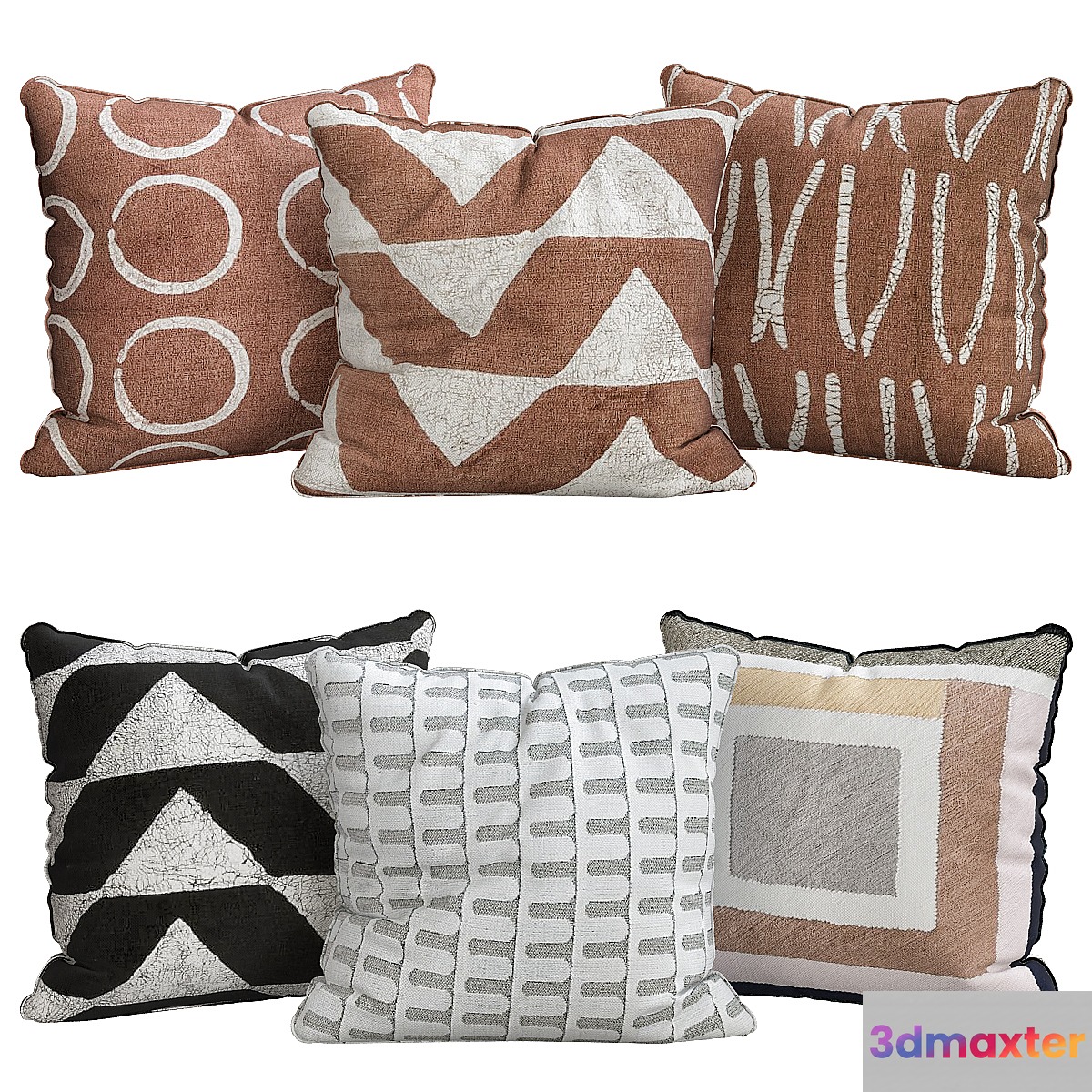 Pillows for sofa 6 pieces No. 30 3D Max