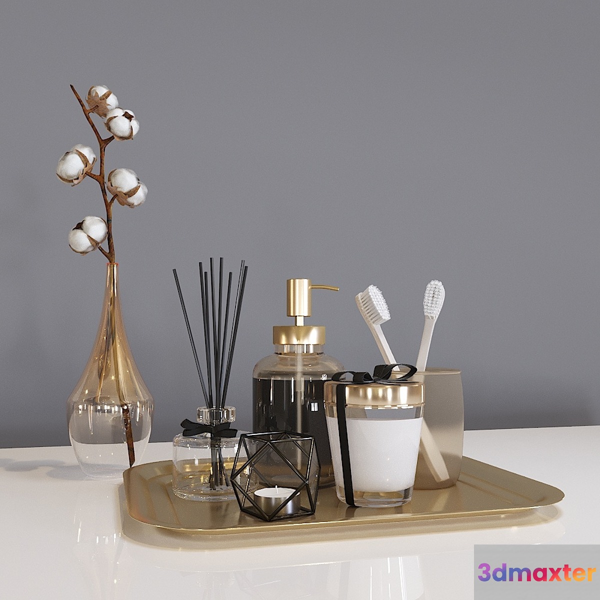 Decor for a bathroom 3D Max