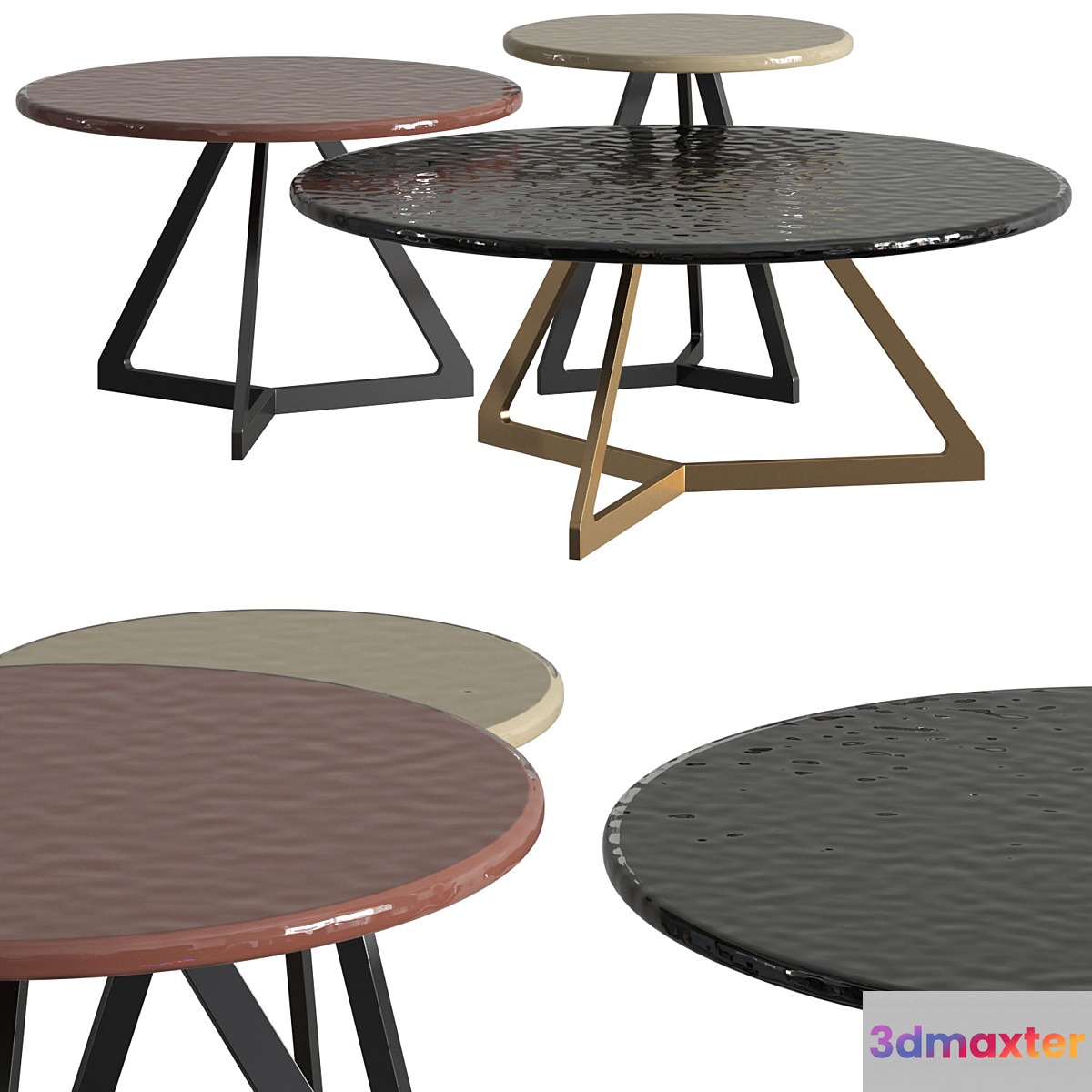 Fiam Italia Lakes Coffee Tables 3D Max