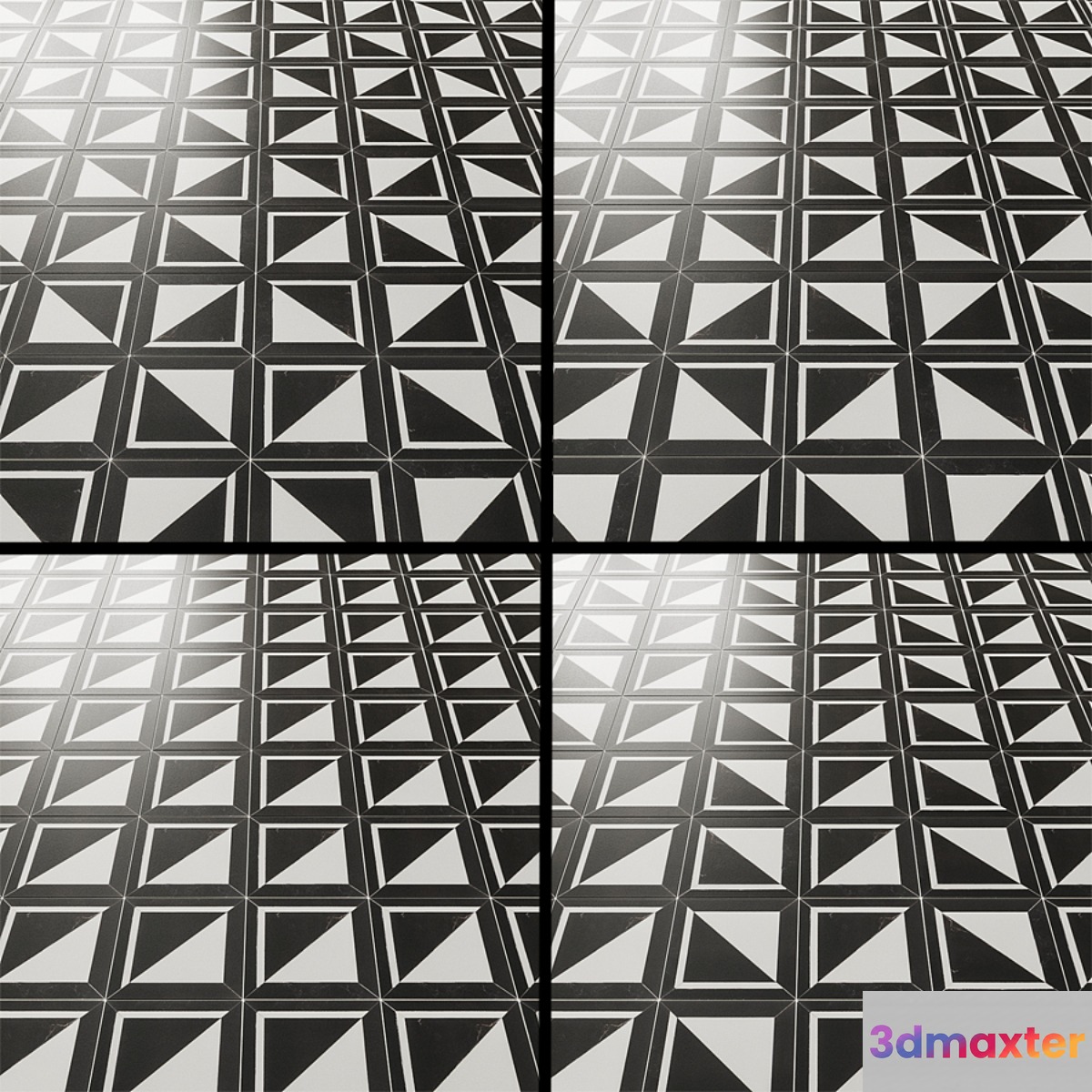 GeoMarble Lados Thassos Sabbia Polished Marble Mosaic 3D Max