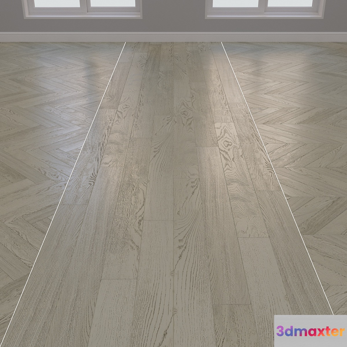 Parquet board Kraft Oak layout Christmas tree chevron and linear 5 3D Max