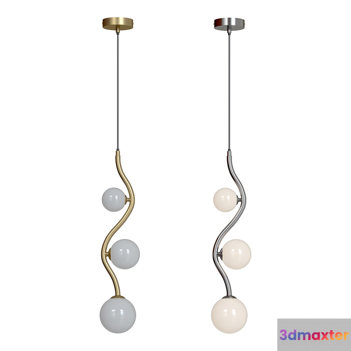 Pendant lamp Uva MOD059PL-03CH and MOD059PL-03G 3D Max