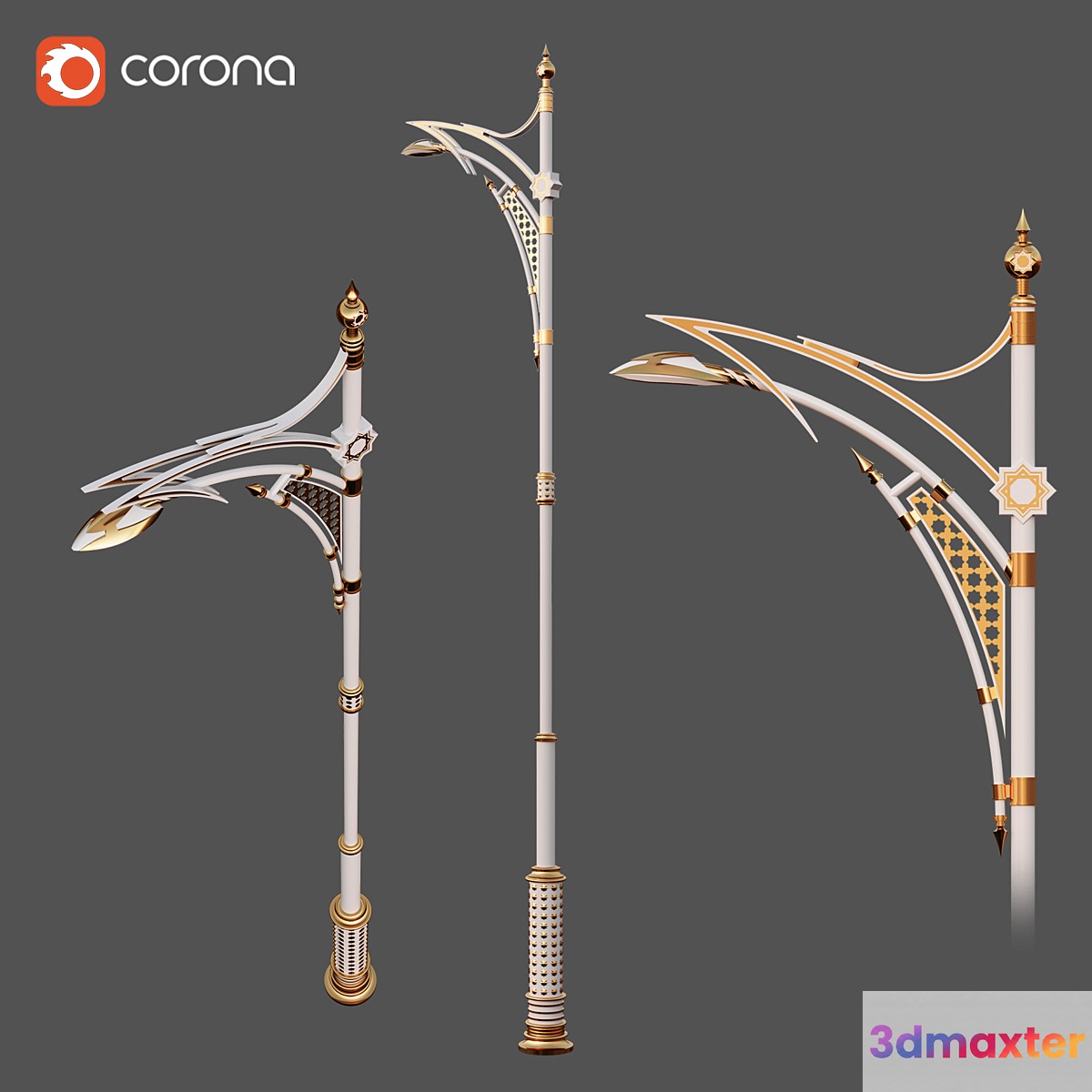 Street lamp pattern detailed 02 3D Max