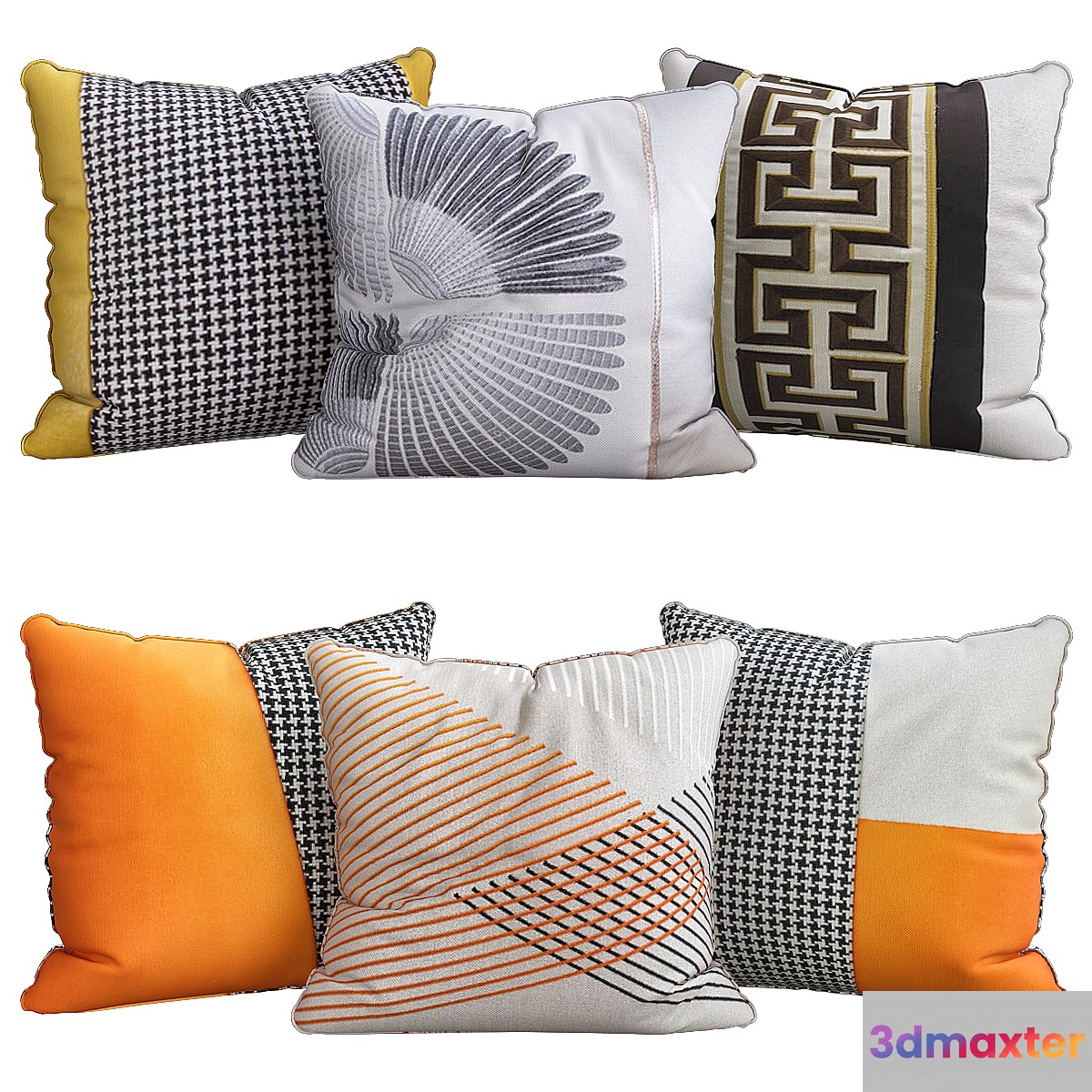 Pillows for sofa 6 pieces No. 47 3D Max