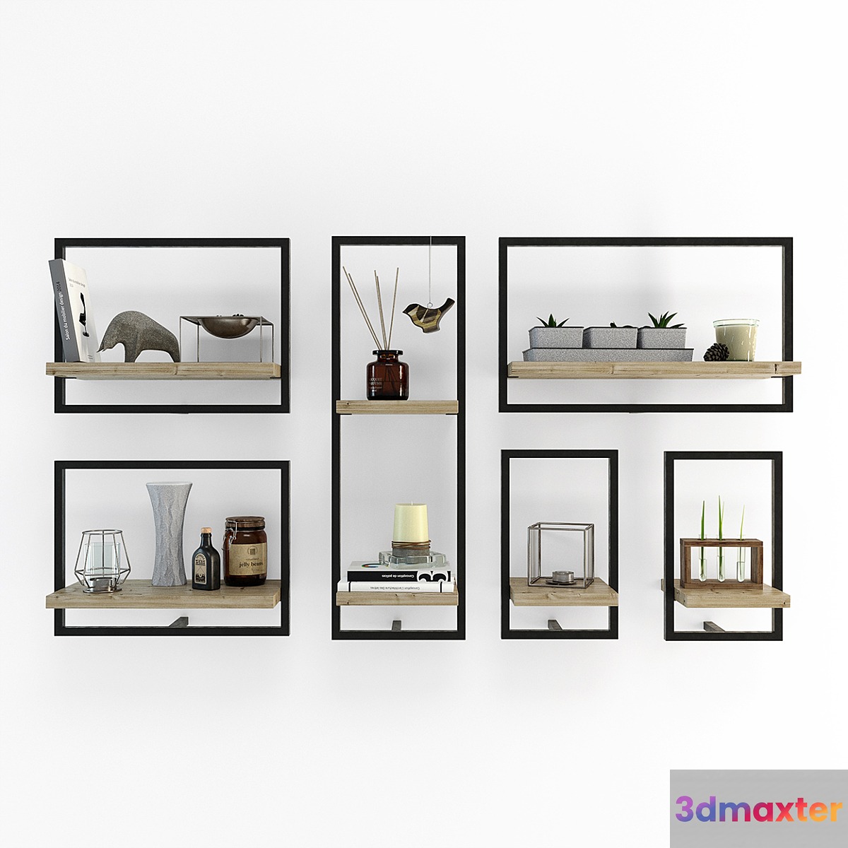 Loft style shelf 3D Max