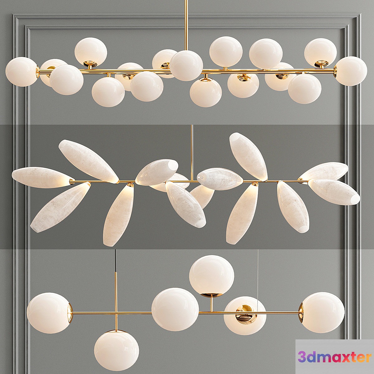 Linear Bubble Pendant - 3 type 3D Max