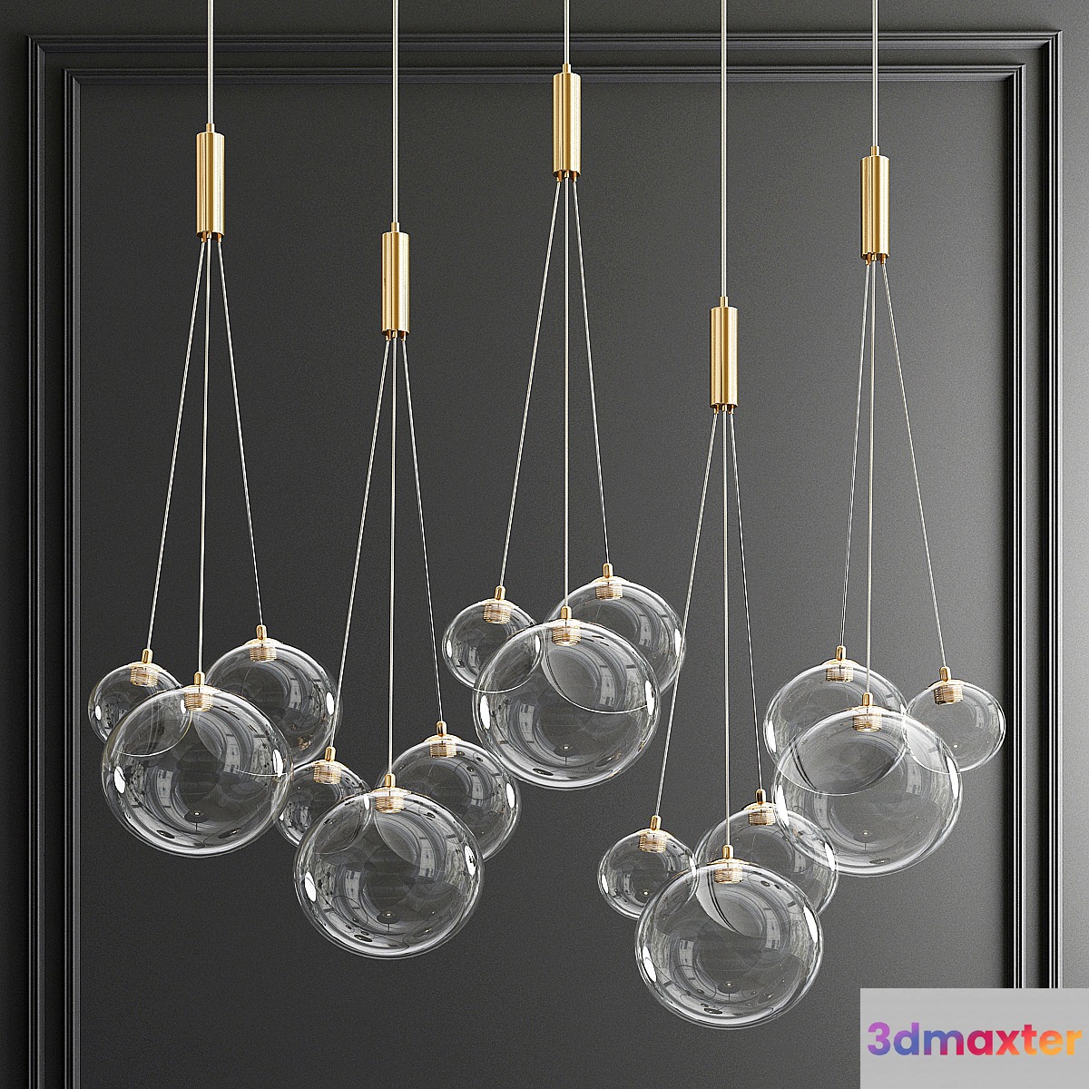 Random Multi Light Pendant Light 3D Max