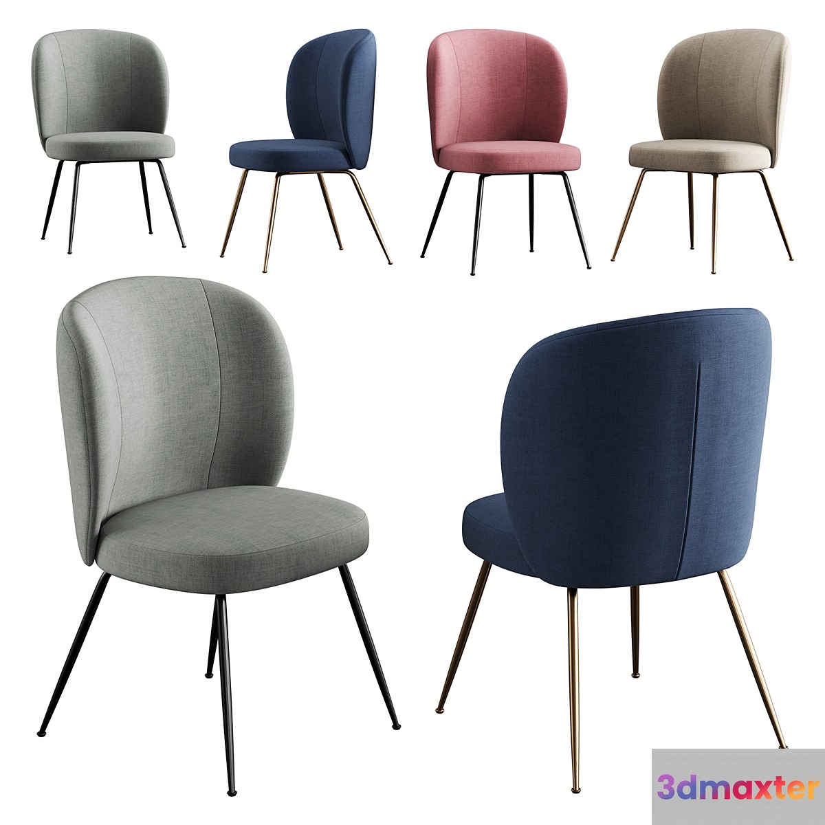 West elm greer chair 3D Max