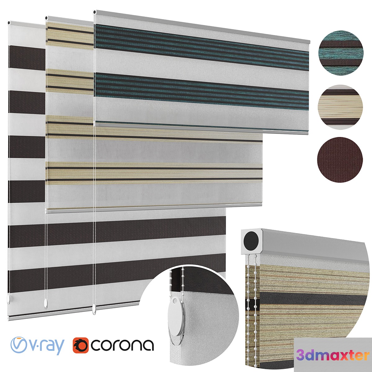 Zebra curtain 3D Max